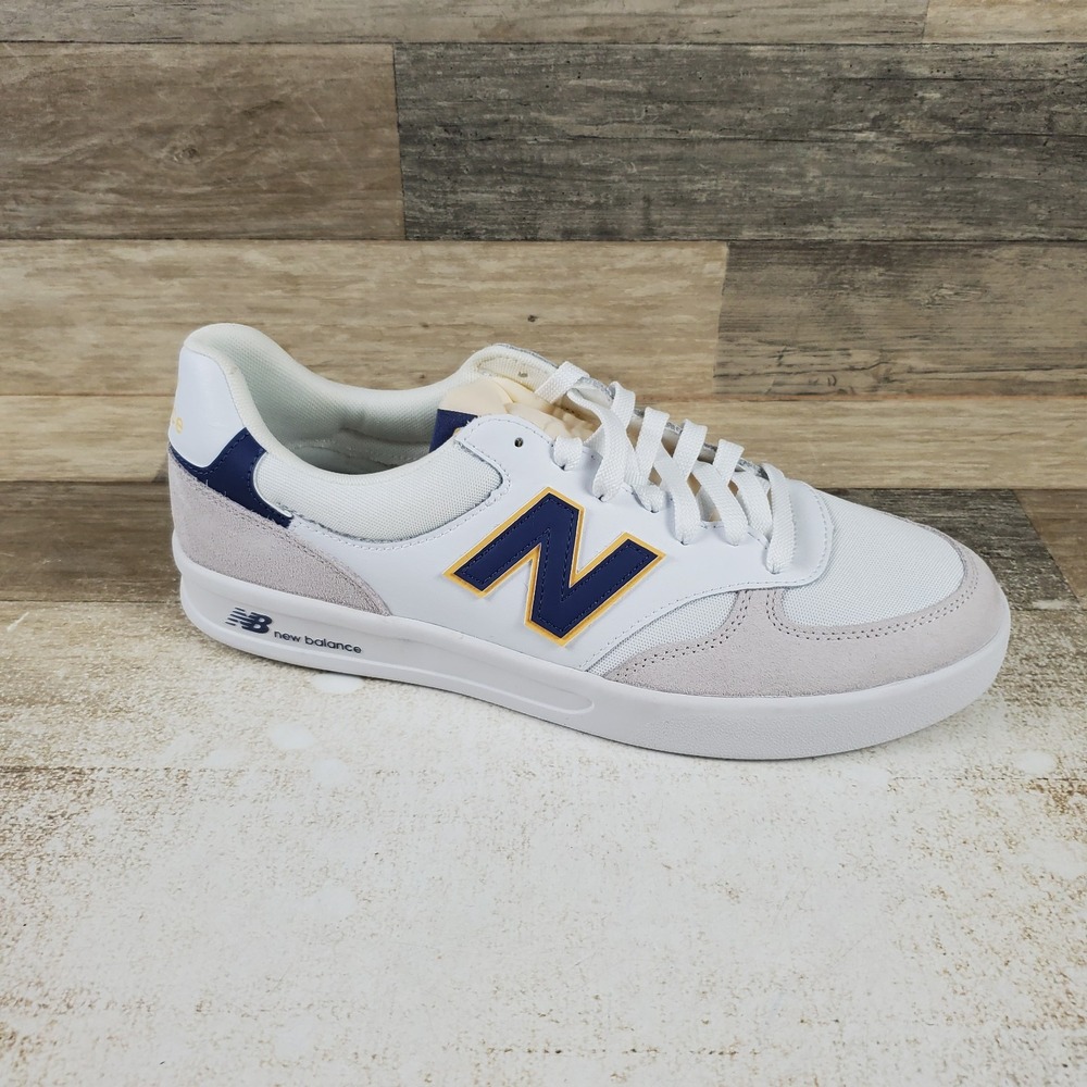 New Balance CT300 Mens Court Shoe Sz 10 D White Gray Orange Blue Lace Up Sneaker